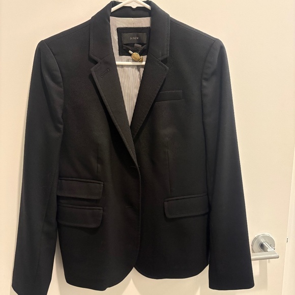 Black J. Crew Women’s School Boy Blazer, Wool Size 4 - Picture 1 of 7